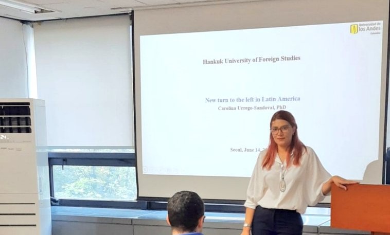 Carolina Urrego-Sandoval visited Hankuk University at Seoul and discussed the new turn to the left in Latin America
